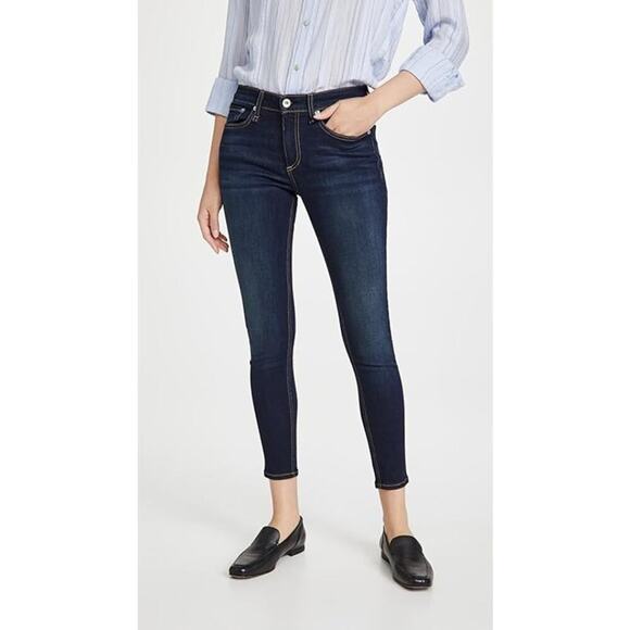 Rag & Bone Cate Mid-Rise Ankle Skinny Jeans Dark Blue Size 26 - Picture 1 of 9